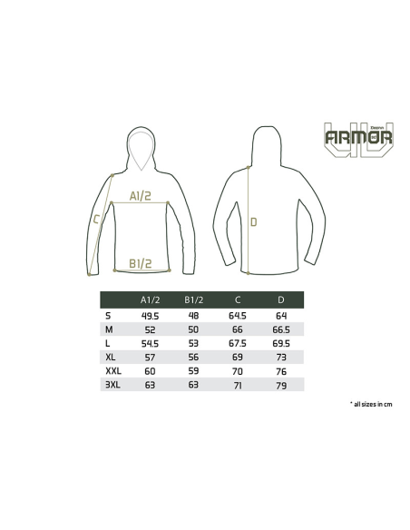 Bluza z kapturem Delphin UV Armor 50+ Olive rozm - L DELPHIN - 6