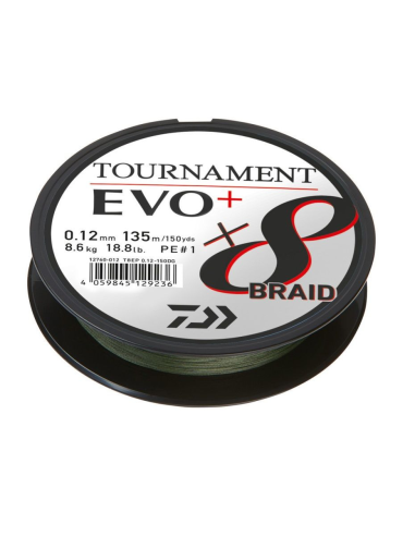 Plecionka Daiwa Tournament EVO+ 135m Dark Green x8 0,12mm