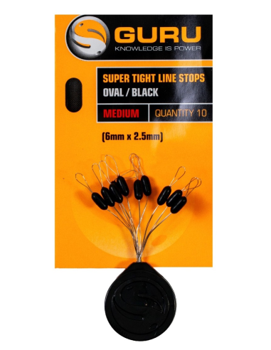 Stopery Guru Super Tight Line Stops Oval Black - M GURU - 1