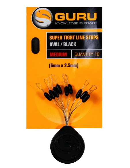 Stopery Guru Super Tight Line Stops Oval Black - M GURU - 1