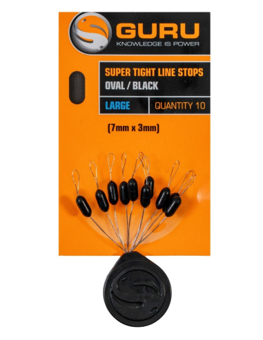 Stopery Guru Super Tight Line Stops Oval Black - L GURU - 1