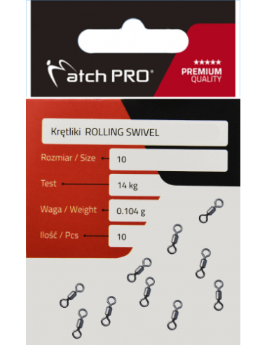 Krętlik MATCHPRO Rolling Swivel nr14/4kg 10szt.