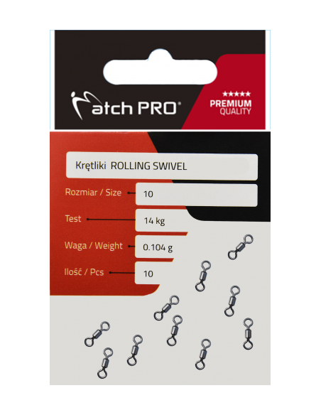 Krętlik MATCHPRO Rolling Swivel nr6/27kg 10szt. MatchPRO - 1