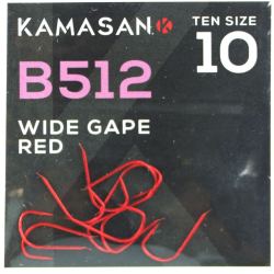 Haczyki Kamasan B512 Red Barbed Wide Gape 10 KAMASAN - 1