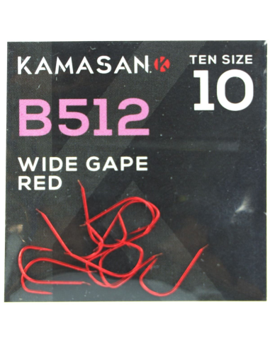 Haczyki Kamasan B512 Red Barbed Wide Gape – rozmia