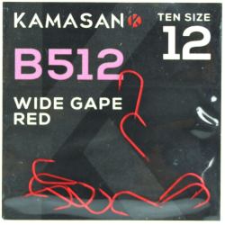 Haczyki Kamasan B512 Red Barbed Wide Gape 12 KAMASAN - 1