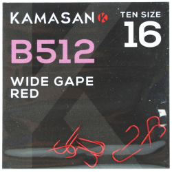 Haczyki Kamasan B512 Red Barbed Wide Gape 16 KAMASAN - 1