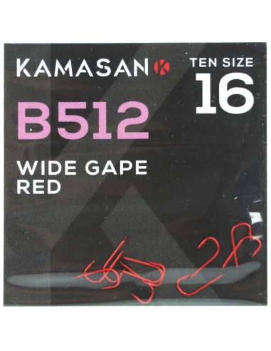 Haczyki Kamasan B512 Red Barbed Wide Gape – rozmia