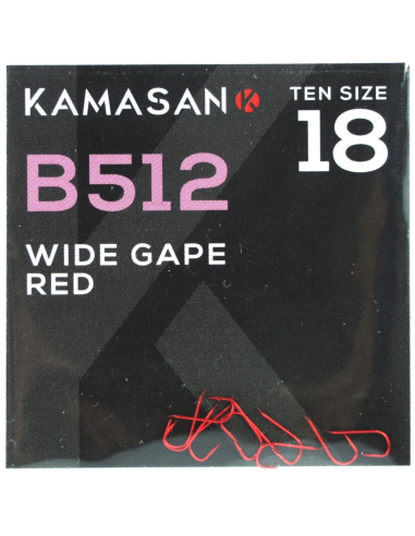 Haczyki Kamasan B512 Red Barbed Wide Gape – rozmia