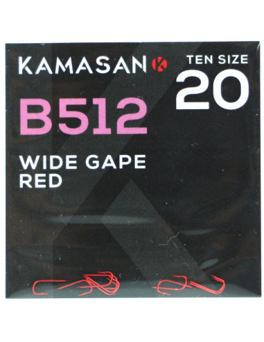 Haczyki Kamasan B512 Red Barbed Wide Gape – rozmia