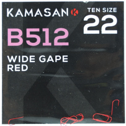 Haczyki Kamasan B512 Red Barbed Wide Gape 22 KAMASAN - 1
