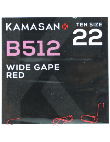 Haczyki Kamasan B512 Red Barbed Wide Gape – rozmia