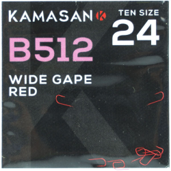 Haczyki Kamasan B512 Red Barbed Wide Gape 24 KAMASAN - 1