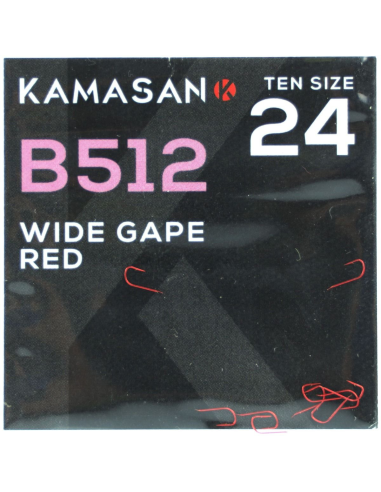 Haczyki Kamasan B512 Red Barbed Wide Gape – rozmia