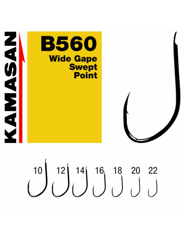 Haczyki Kamasan B560 Wide Gape Barbed – rozmiar 10