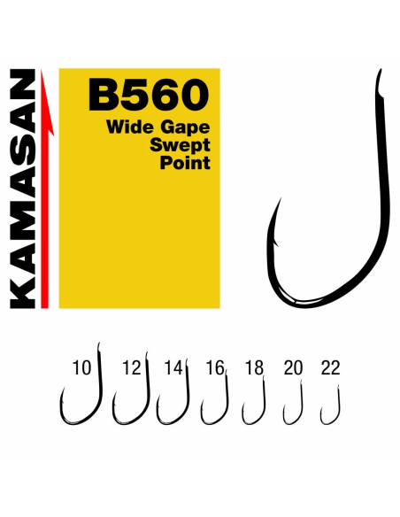 Haczyki Kamasan B560 Wide Gape Barbed 12 KAMASAN - 1
