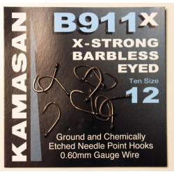 Haczyki Kamasan B911 X-Strong Eyed Barbless 14 KAMASAN - 1