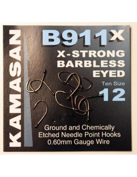 Haczyki Kamasan B911 X-Strong Eyed Barbless 14 KAMASAN - 1