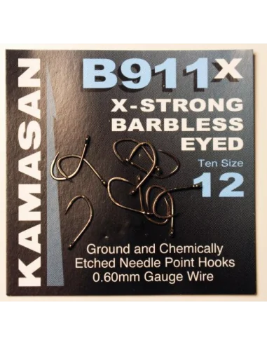 Haczyki Kamasan B911 X-Strong Eyed Barbless – rozm