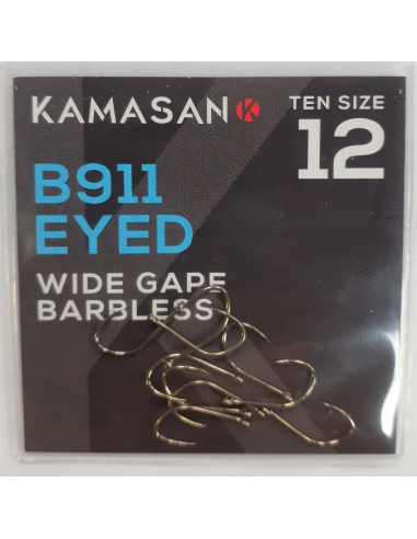 Haczyki Kamasan B911 Eyed Barbless – rozmiar 10