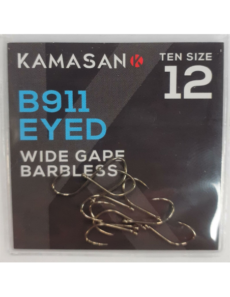 Haczyki Kamasan B911 Eyed Barbless 16 KAMASAN - 1