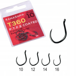 Haczyki Kamasan T360 P.T.F.E X-Strong Barbless Eyed 16 KAMASAN - 1 2