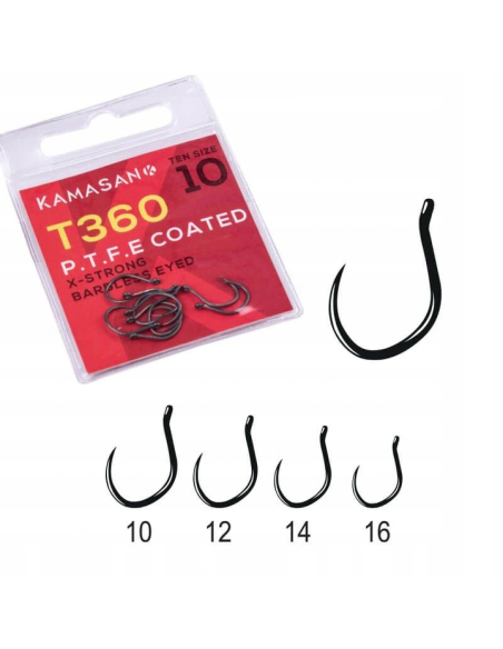 Haczyki Kamasan T360 P.T.F.E X-Strong Barbless Eyed 16 KAMASAN - 2
