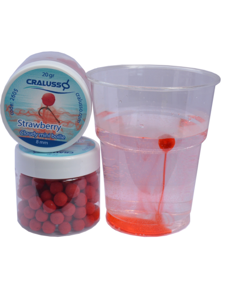 Kulki Cralusso Cloudy Mini Boilie 8mm Strawberry CRALUSSO - 1