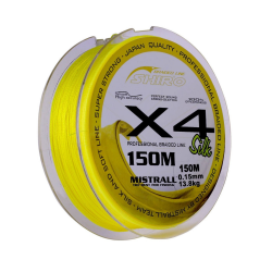 Plecionka Mistrall Shiro Fluo 150m x4 0,13mm MISTRALL - 1