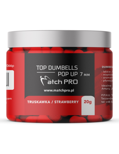 Dumbells MatchPRO Pop Up Truskawka 7mm 20g MatchPRO - 3 Dumbells MatchPRO Pop Up Truskawka 7mm 20g MatchPRO - 3
