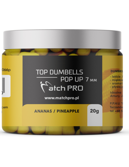 Dumbells MatchPRO Pop Up Ananas 7mm 20g MatchPRO - 3 Dumbells MatchPRO Pop Up Ananas 7mm 20g MatchPRO - 3